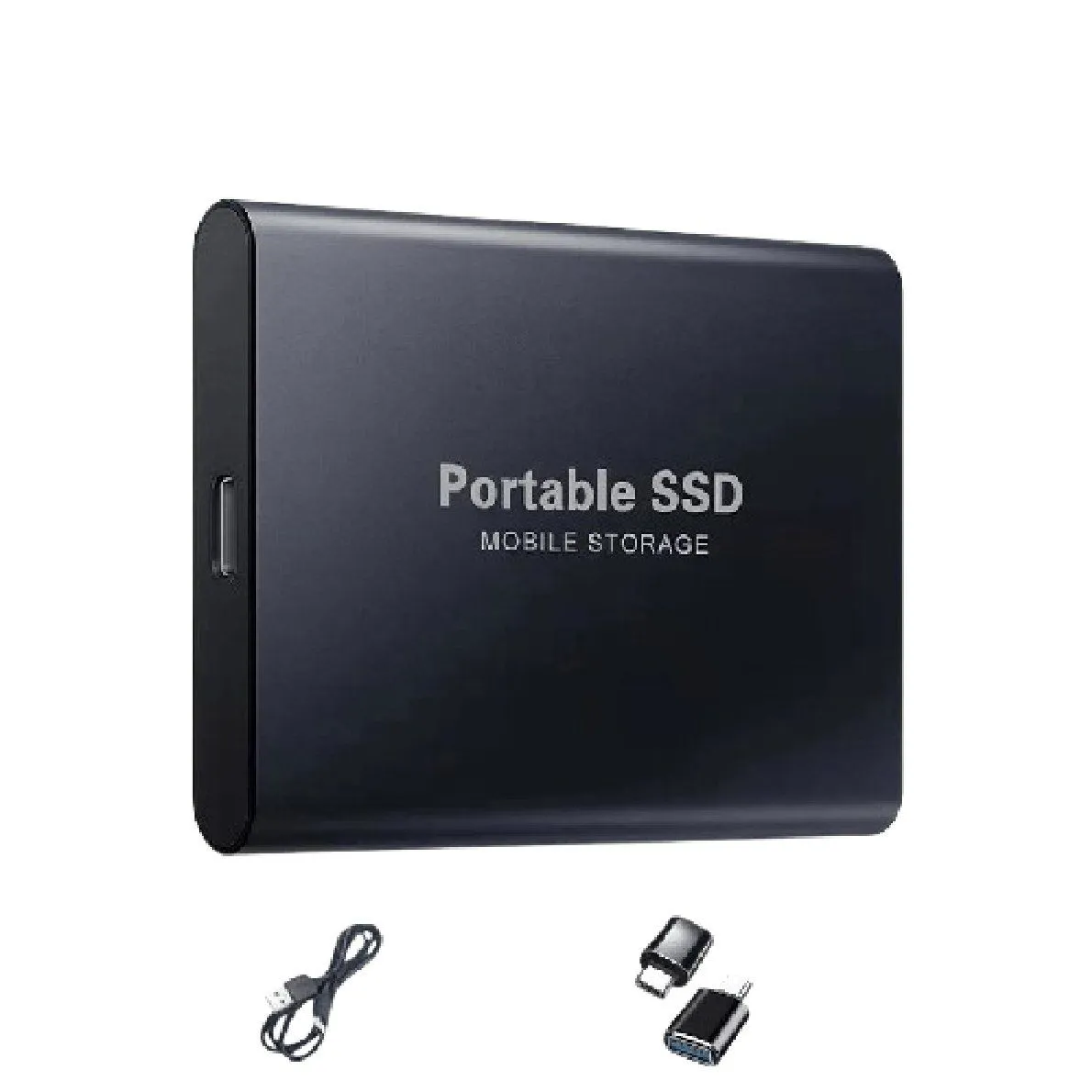 Portable SSD 16TB High Speed External Hard Drive USB 3.2 Fast Type-C HD - Black