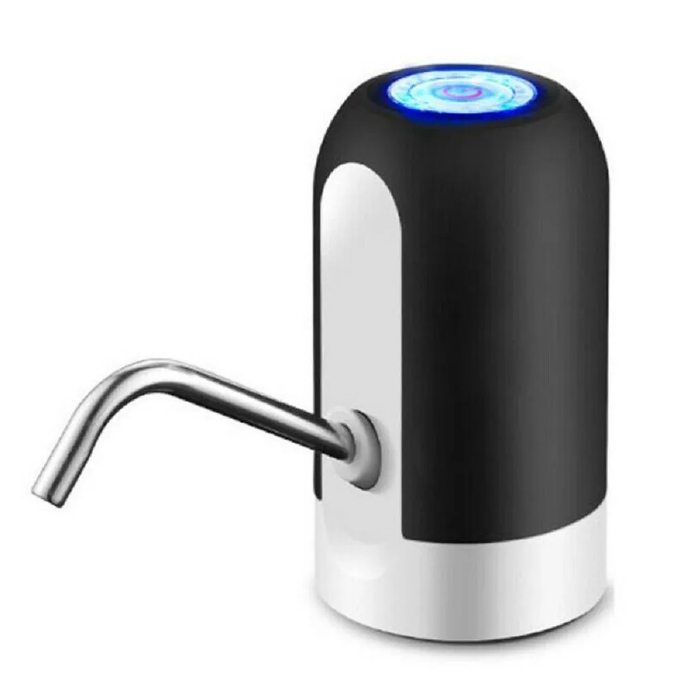 Water Bottle Pump, USB Charging- SD - Black, White