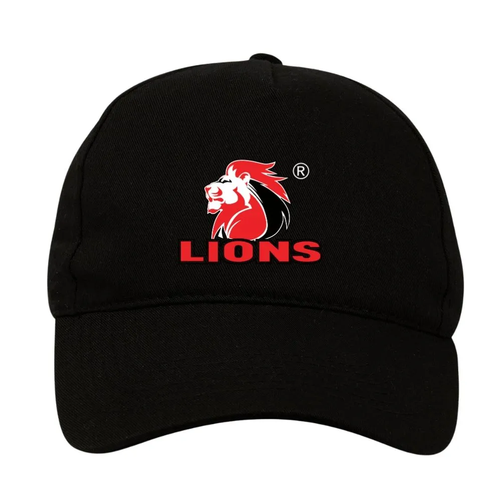 Lions Emblem Rugby 5 Panel Cap - Black