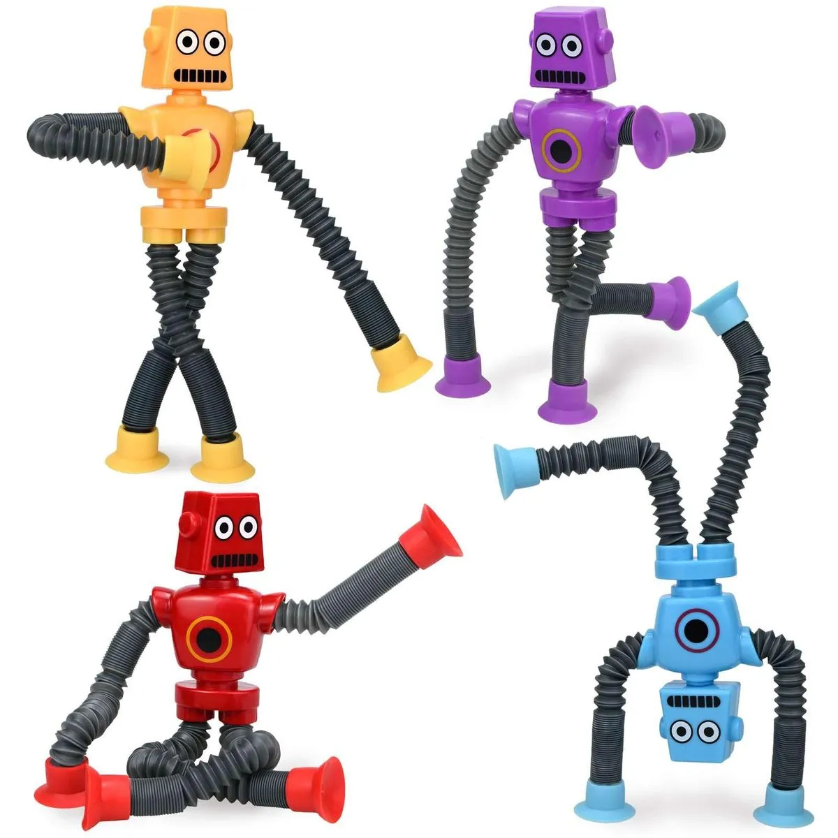 Suction Cup Robot Toy, Sensory Toys for Kids with Autism - 4 Pack