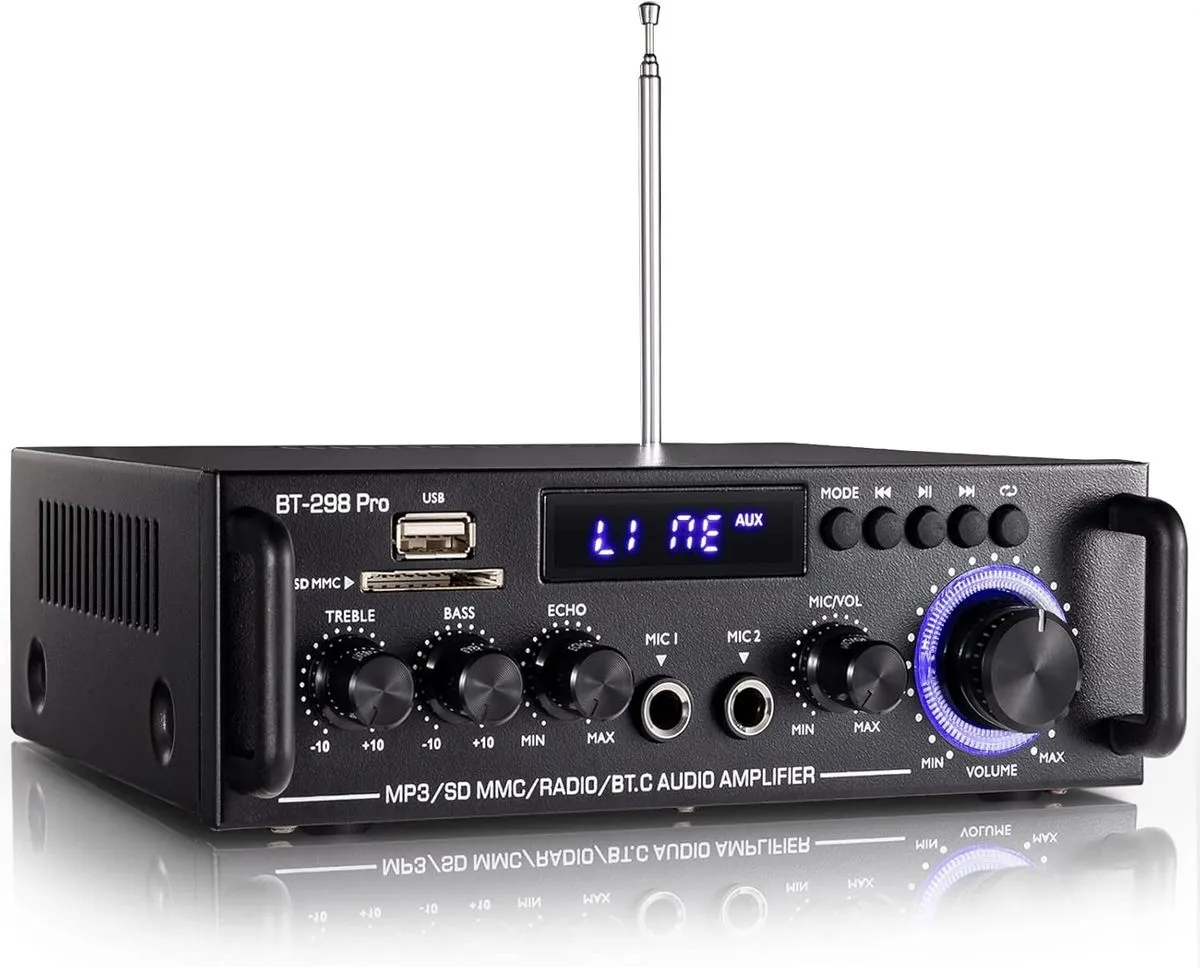 Home Audio Amplifier, Bluetooth Receiver Home Stereo Receiver,Max 400Wx2