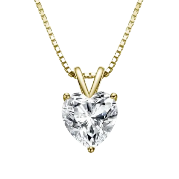Moissanite Diamond 18k Gold Plated 925 Sterling Silver Necklace 6.5mm 1ct