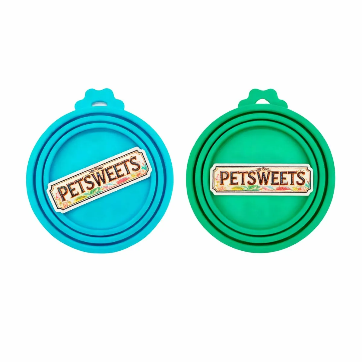 2 Pieces Universal Silicone Tin Can Lids Pet Food Can Cover - Blue & Green