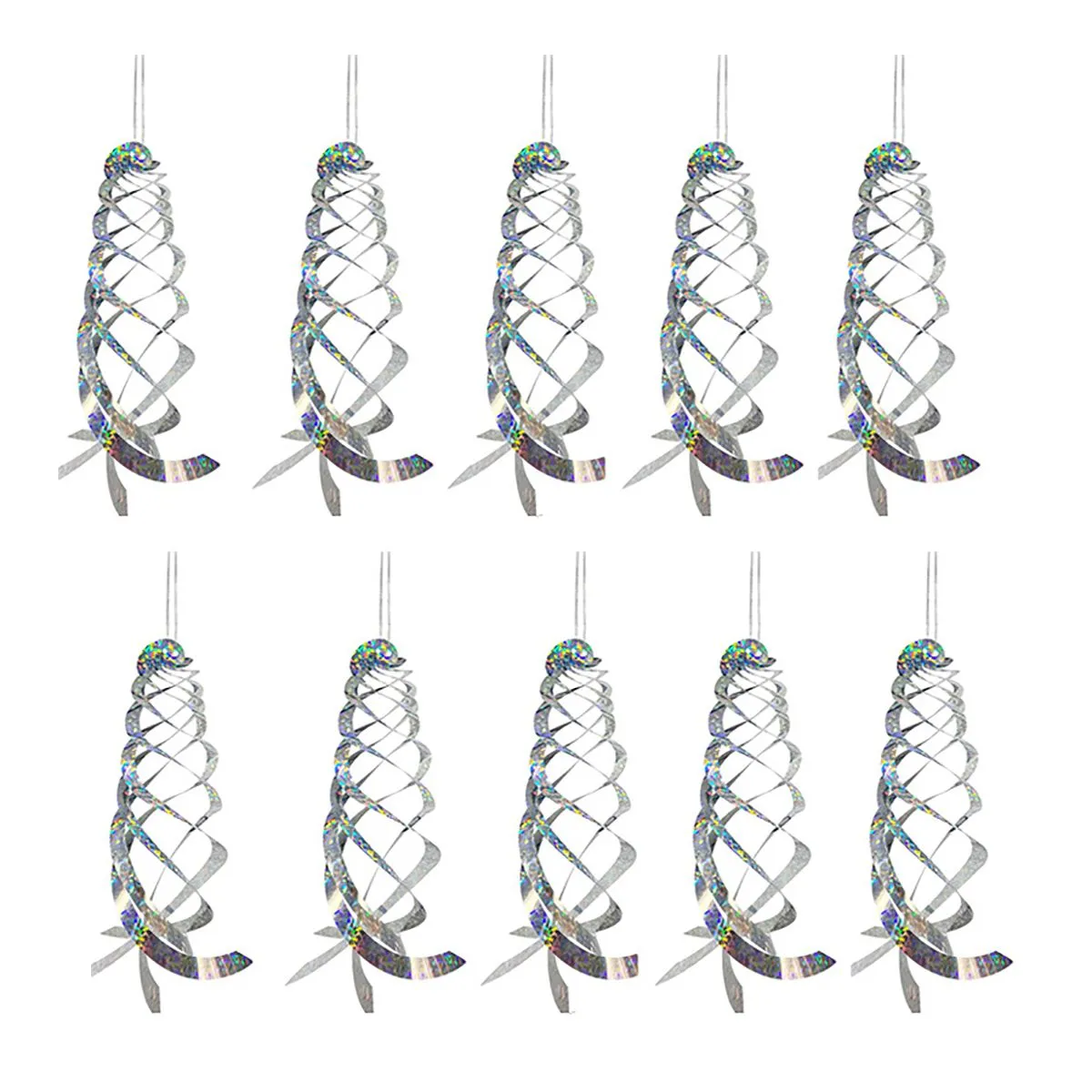10Piece Bird Repellent Spiral Reflectors Hanging Reflective Bird Deterrent