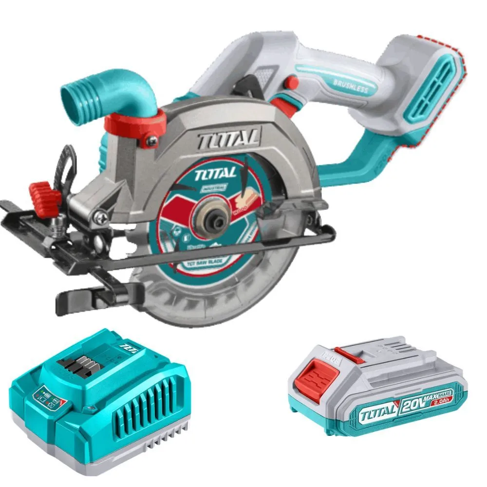 Total Tools - Cordless Circular Saw (140mm) with 2Ah Battery & Charger