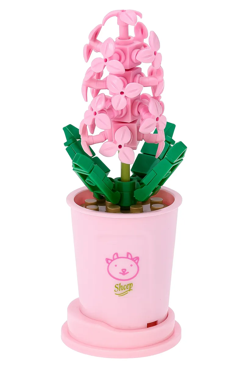 Flower Building Blocks Pot Set - Pink