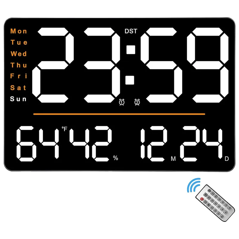 Digital Wall Clock 15 6 In Led Wall Clocks Large Display
