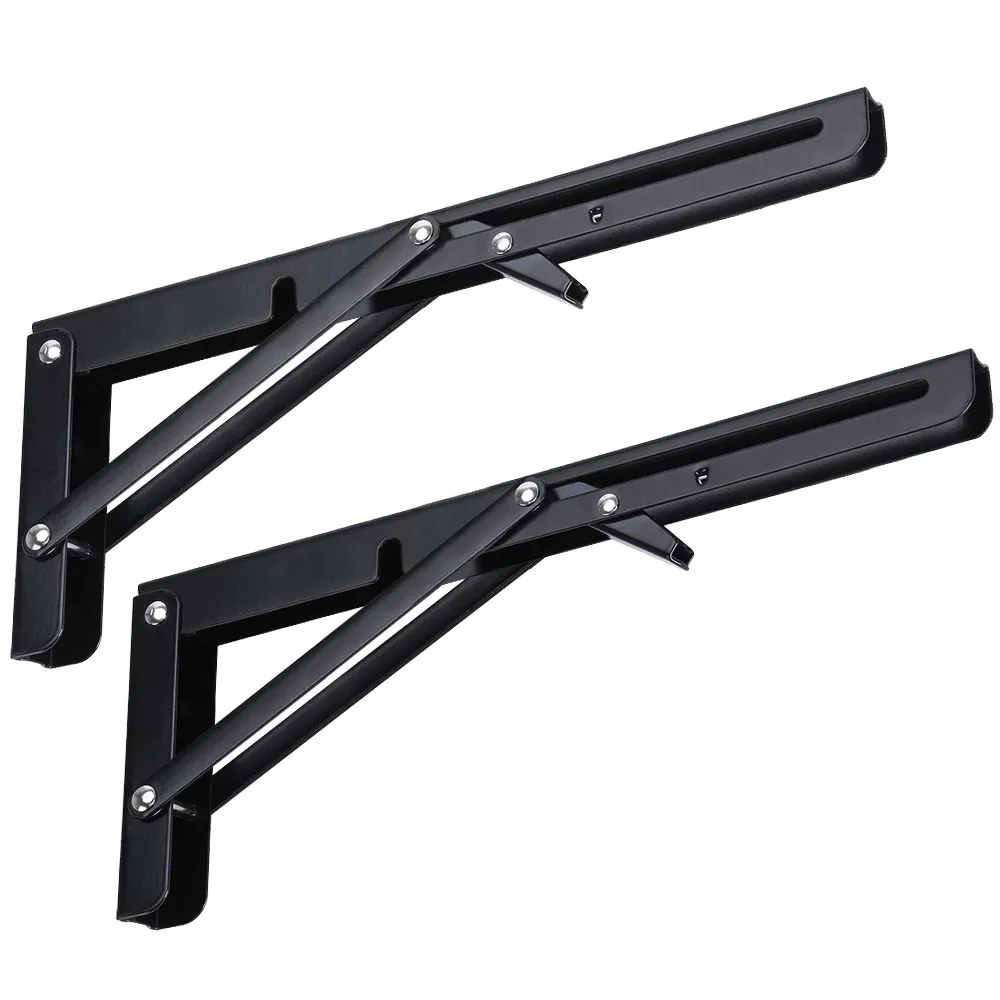 Chenshia 2 Pcs Heavy Duty Stainless Steel Collapsible Shelf Bracket 40cm