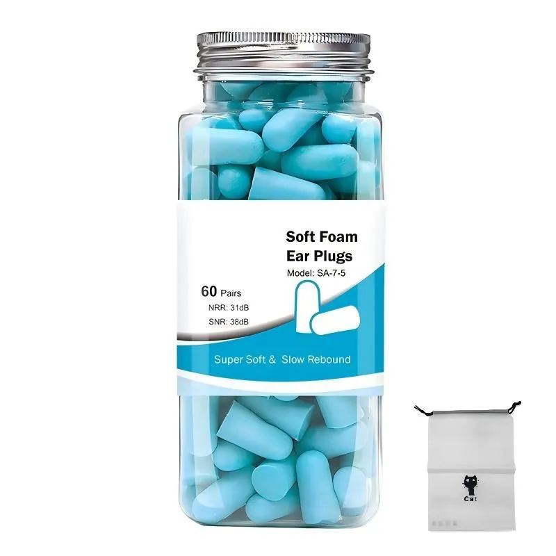 Ultra Soft Foam Earplugs Noise Cancelling Earplugs for Sleeping - 120 Piece - Blue