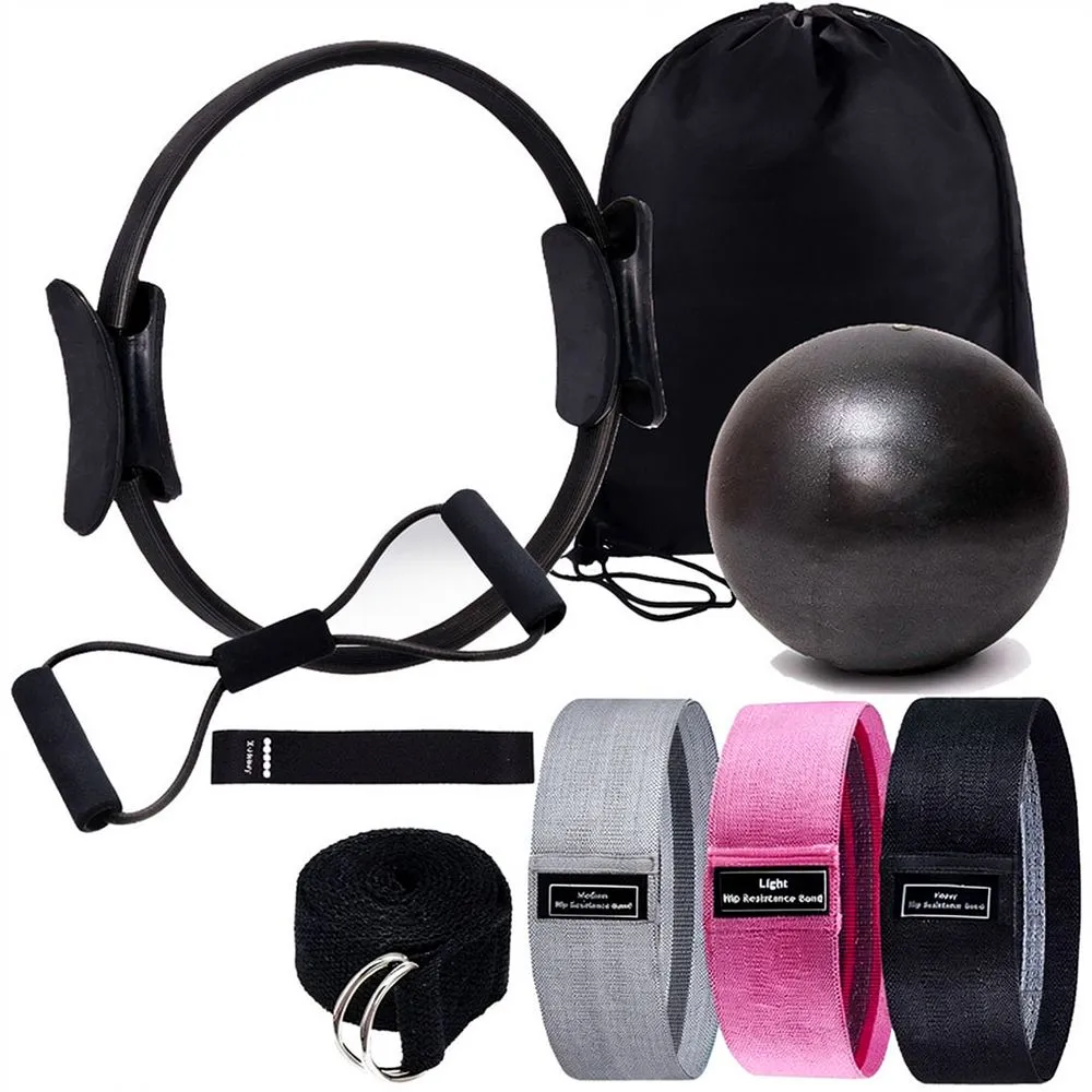 Full-Body Pilates Workout Kit with Ring, Ball & Carry Bag
