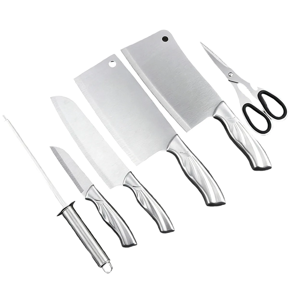 Knife set , chef, boning knife etc, Stainless Steel Knife with Sharpener