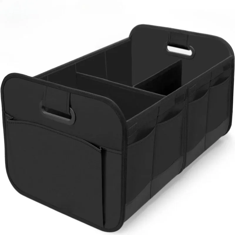 Car Trunk Organizer,Boot Organizer Folding with Side Pockets for Groceries - Black