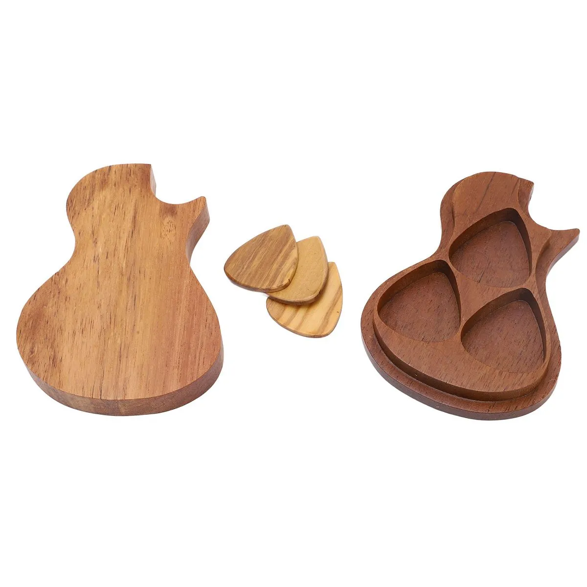 Olive wood guitar pick holder case