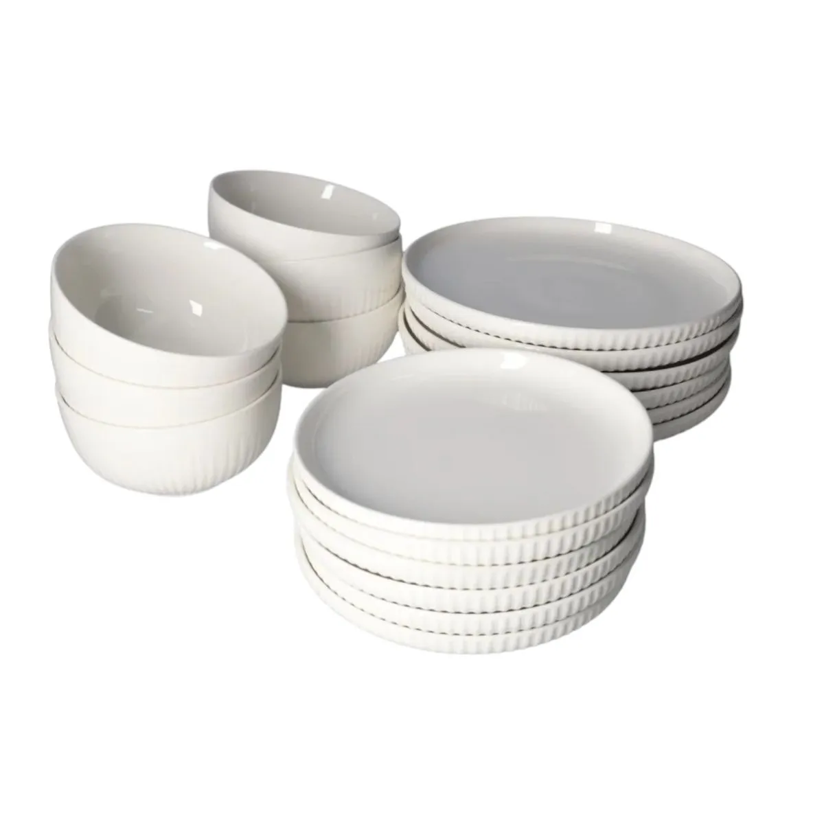 White Porcelain Dinner Set - 18 Piece Classic Tableware Collection