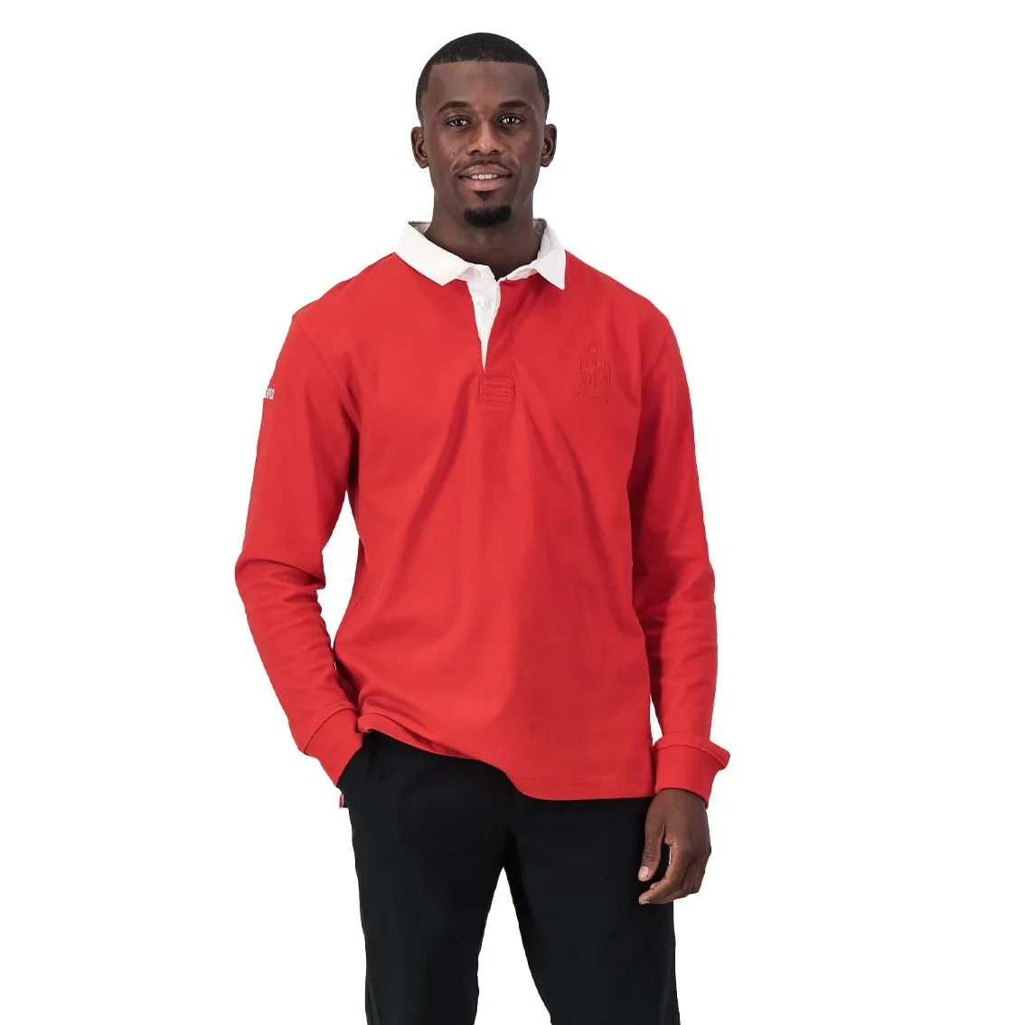 Old School KES LS Rugby Jersey-True Red