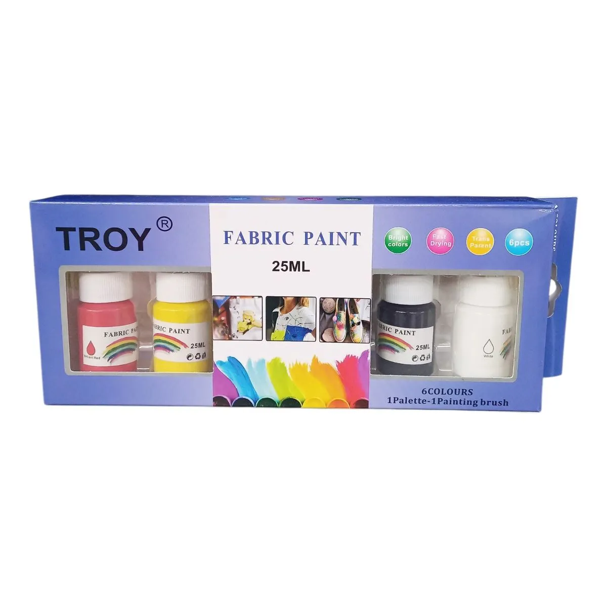 6 Color 25 Ml Waterproof Fabric Paint