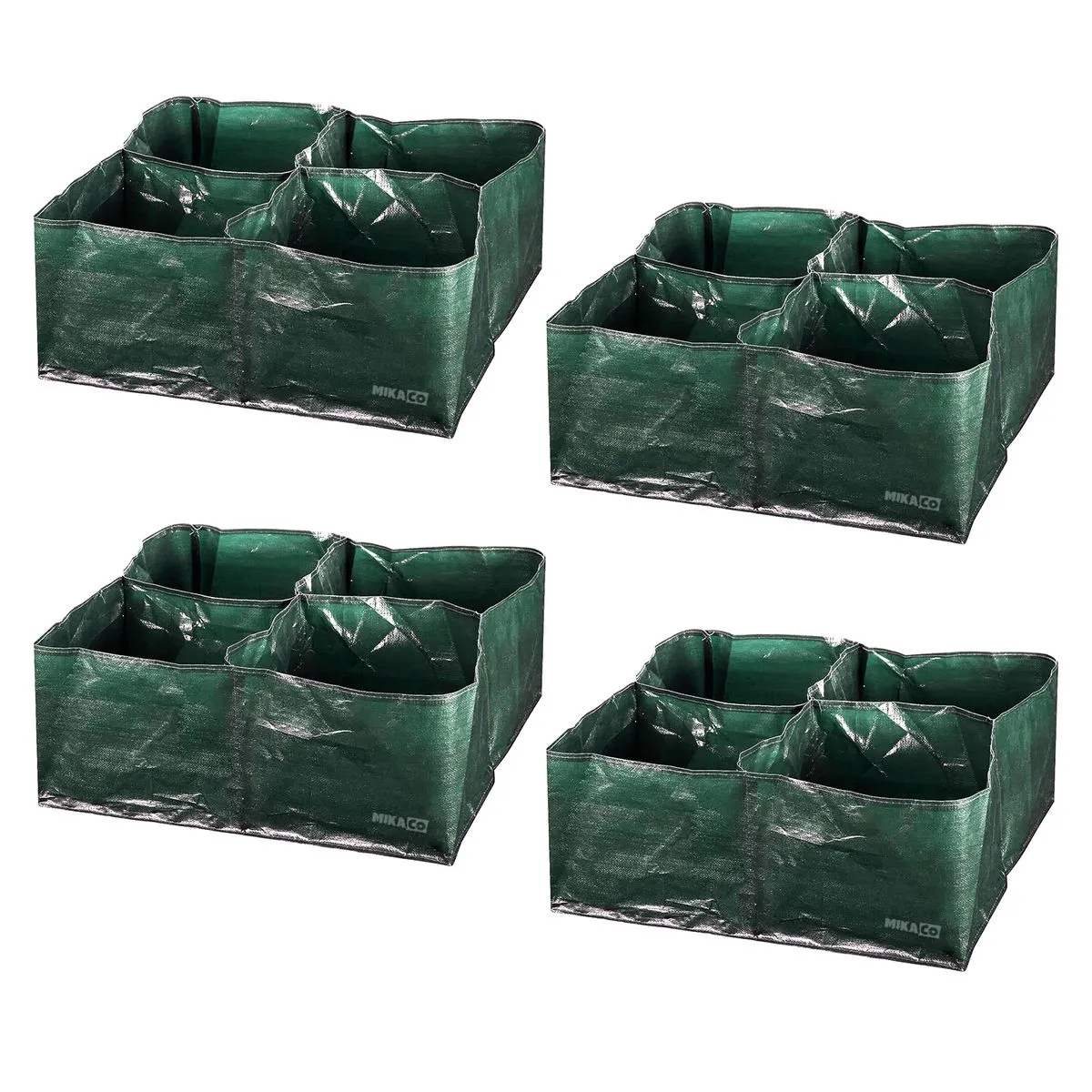 MIkaco Plant Grow Bags Garden Beds 4 Grids Divided Set of 4