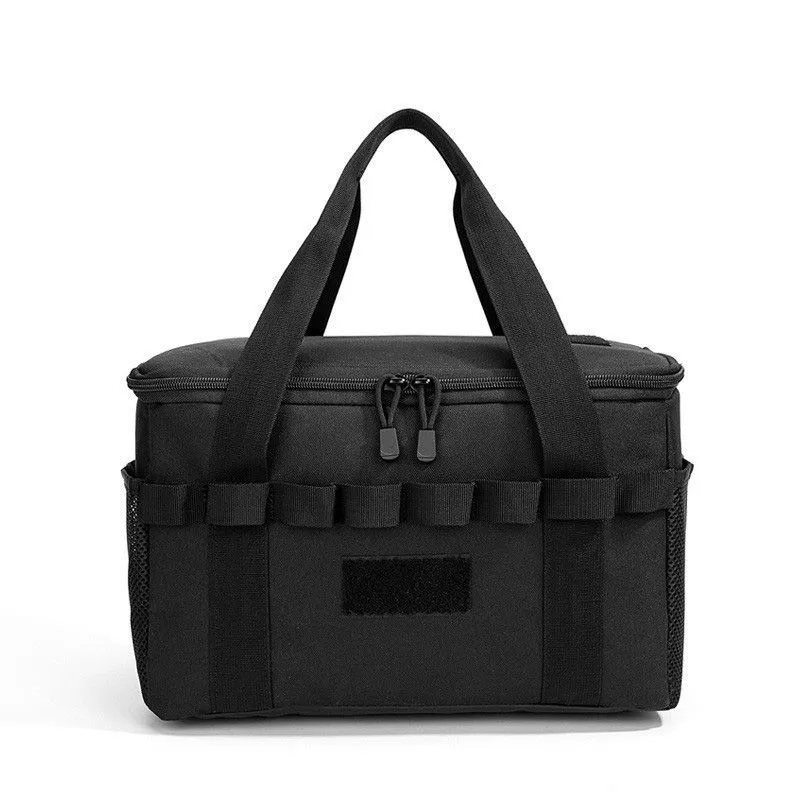Outdoor Large-Capacity Camping Picnic Bag, Outdoor Equipment Storage Bag - Black