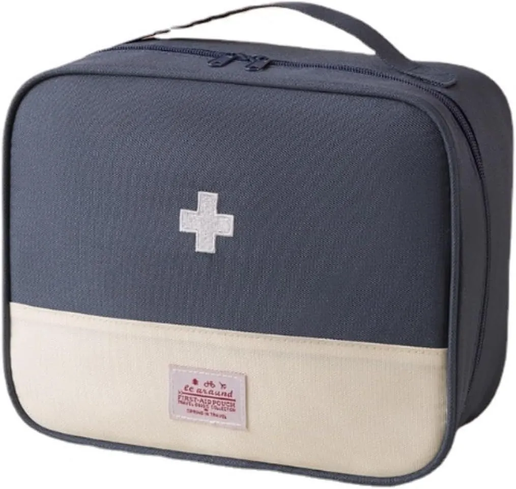 First Aid Medical Medicine Travel Storage Bag - Blue