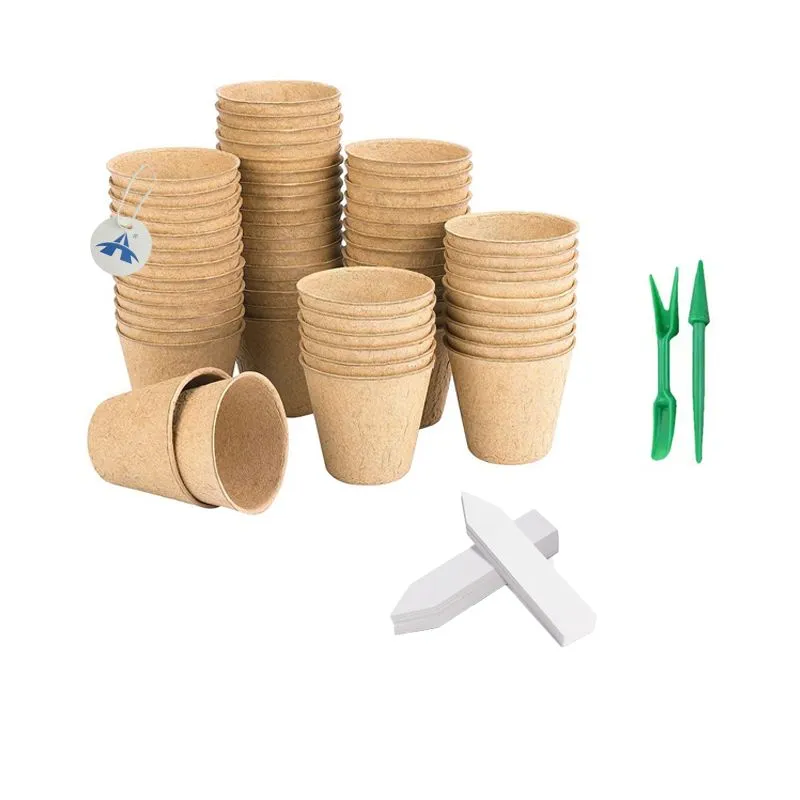 ALANES 50 Pack Peat Pots for Seedling Germination Nursery Pots for Plants