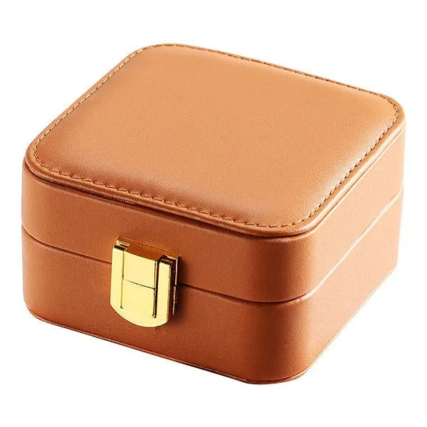 Iconix PU Leather Latched Jewellery Holder and Organiser - Brown