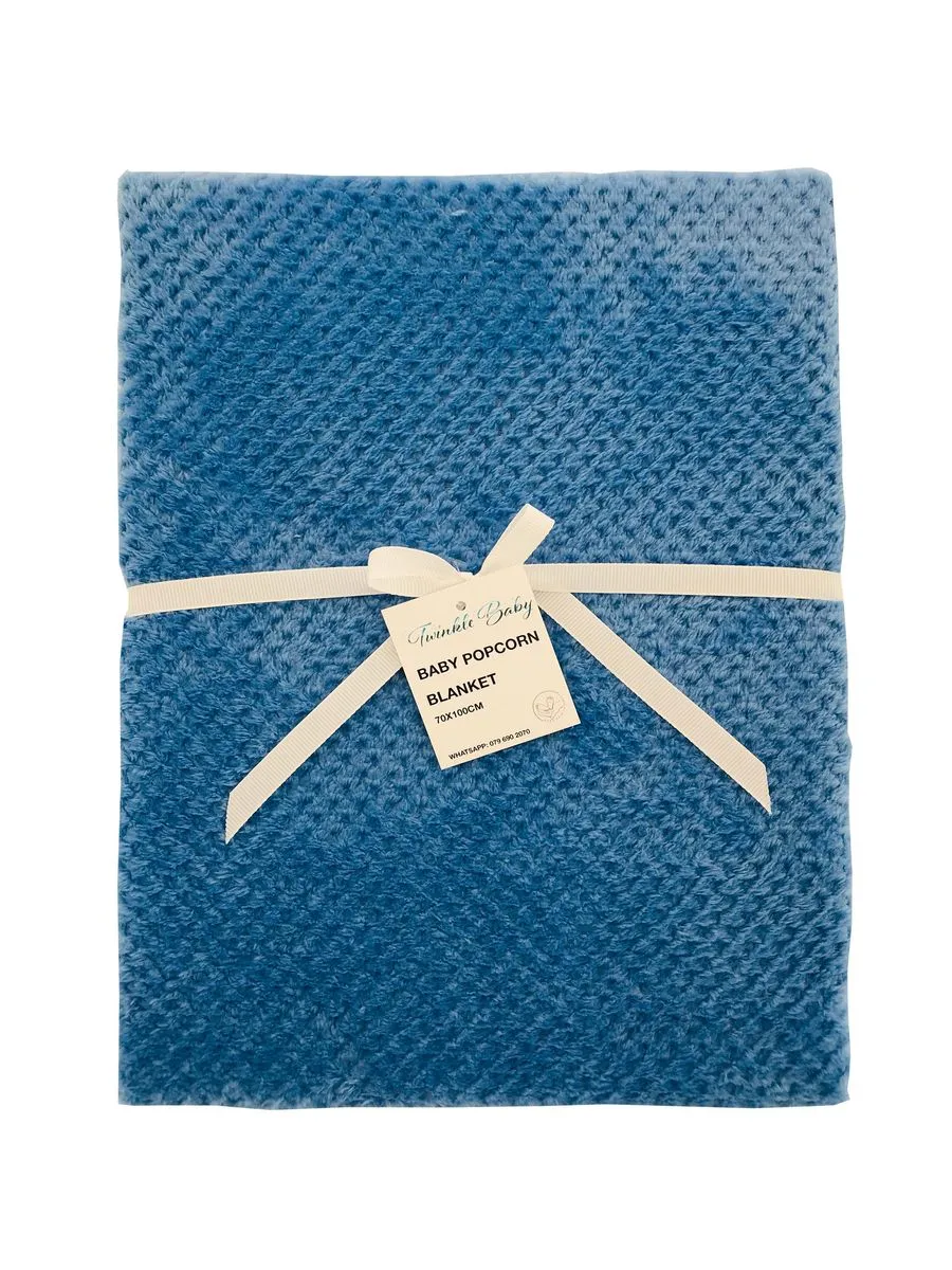 Twinkle Baby Waffle Popcorn Baby Blanket - Blue