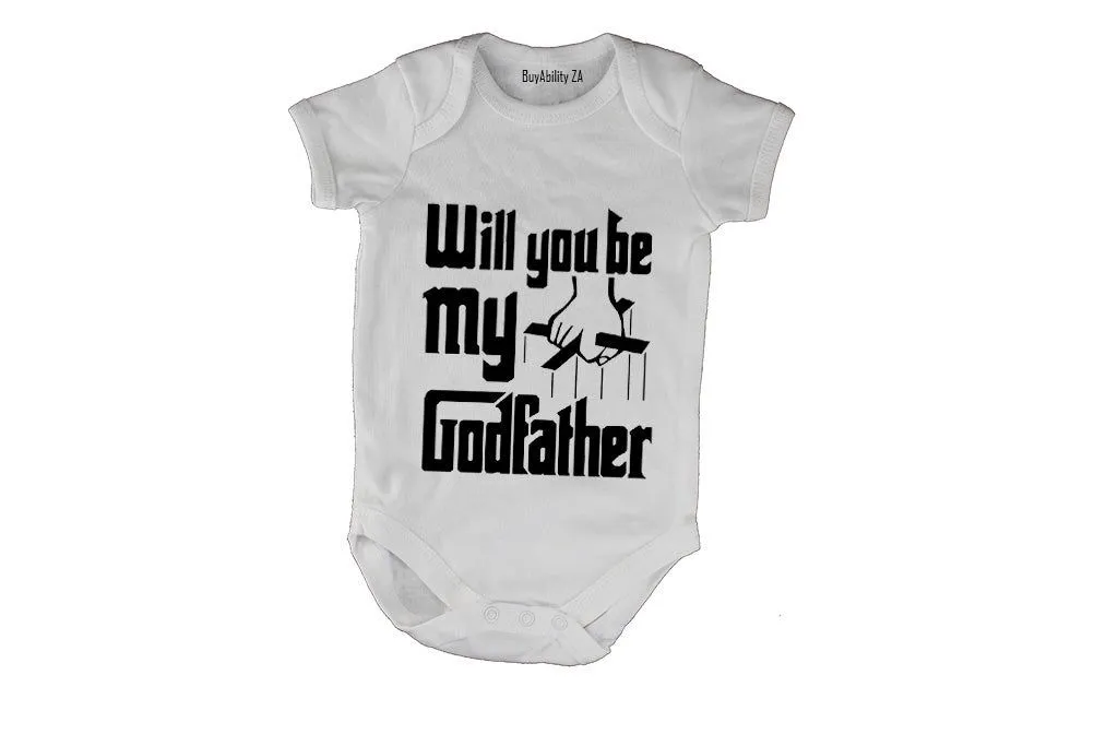 Will You Be My Godfather - Short Sleeve - Baby Grow
