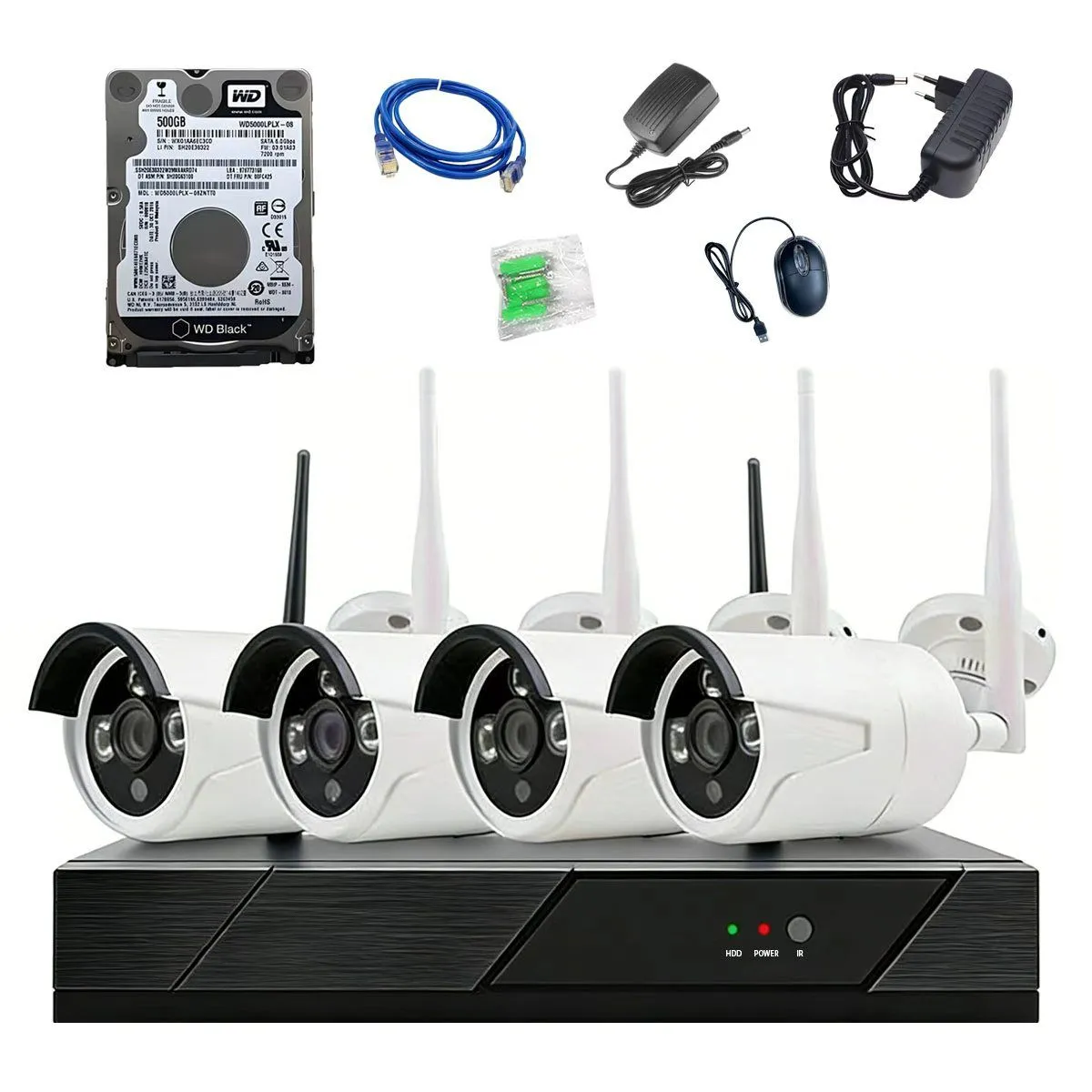 Security Camera WIFI CCTV System with 4CH 1080P HD Wireless NVR Kit