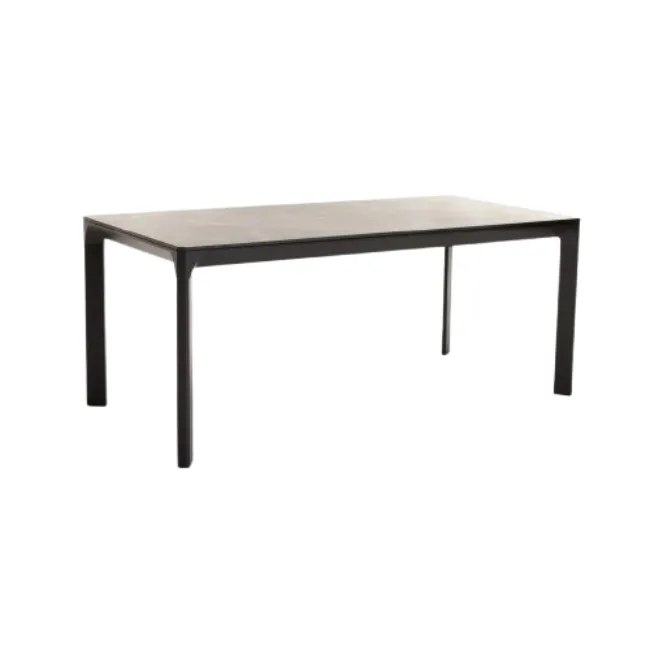 Outdoor Dining Table with Stone Effect Top