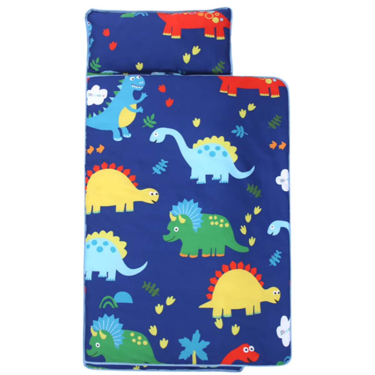 Toddler Nap Mat with Pillow and Blanket Sleeping Bag for Boys & Girls - Blue