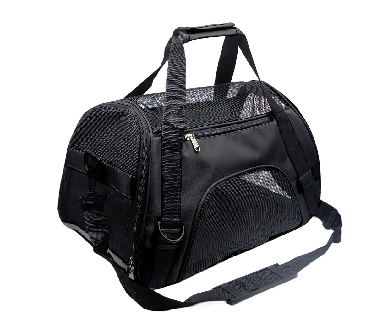 Black Cat Carrier Soft-Sided Pet Travel Carrier for Cats Dogs Puppy-L