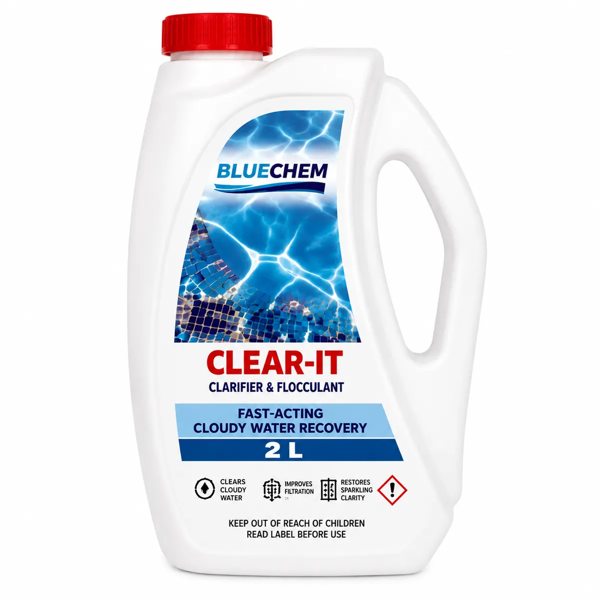 Bluechem Clear It Pool Clarifier-Flocculant for Cloudy Water Treatment - 2L