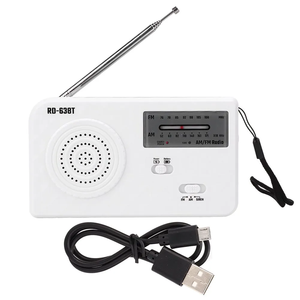 Portable Solar Powered Hand Crank AM FM Radio Emergency with LED Flashlight