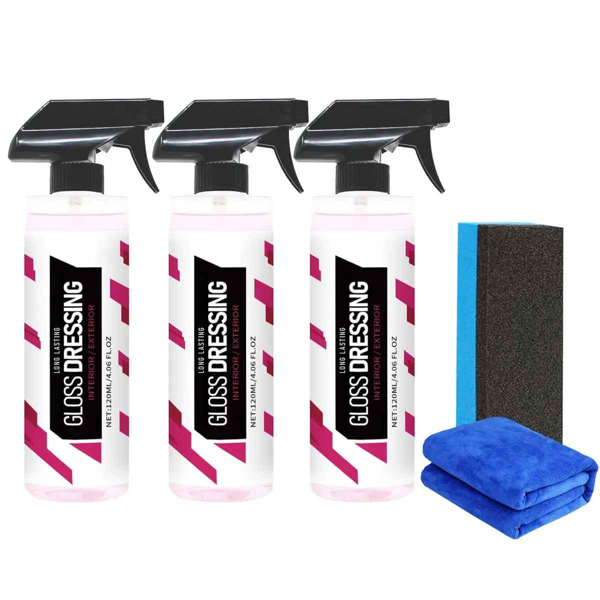3-Piece Multipurpose Car Interior Cleaner & Polish Spray