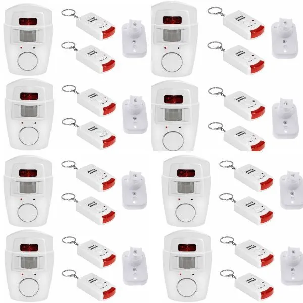 Remote Motion Sensor Wireless Alarm - AA Battery Operated-Pack Of 8
