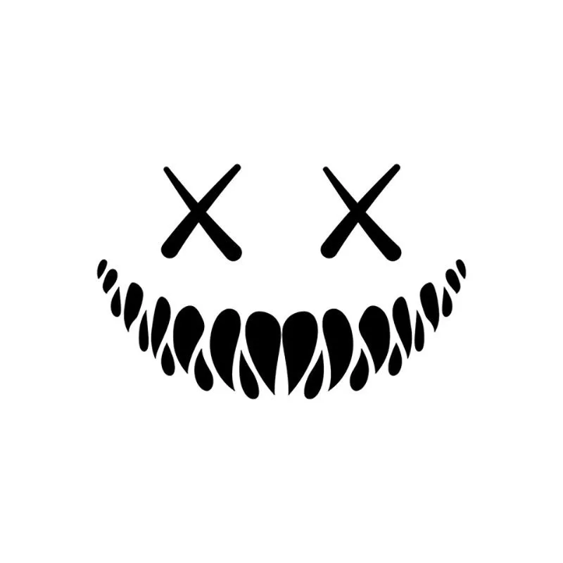 Demon Smiley Face Car Sticker