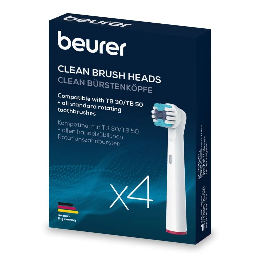 Beurer Toothbrush Heads: TB, Oral B & Rotating Toothbrush Compatible x4