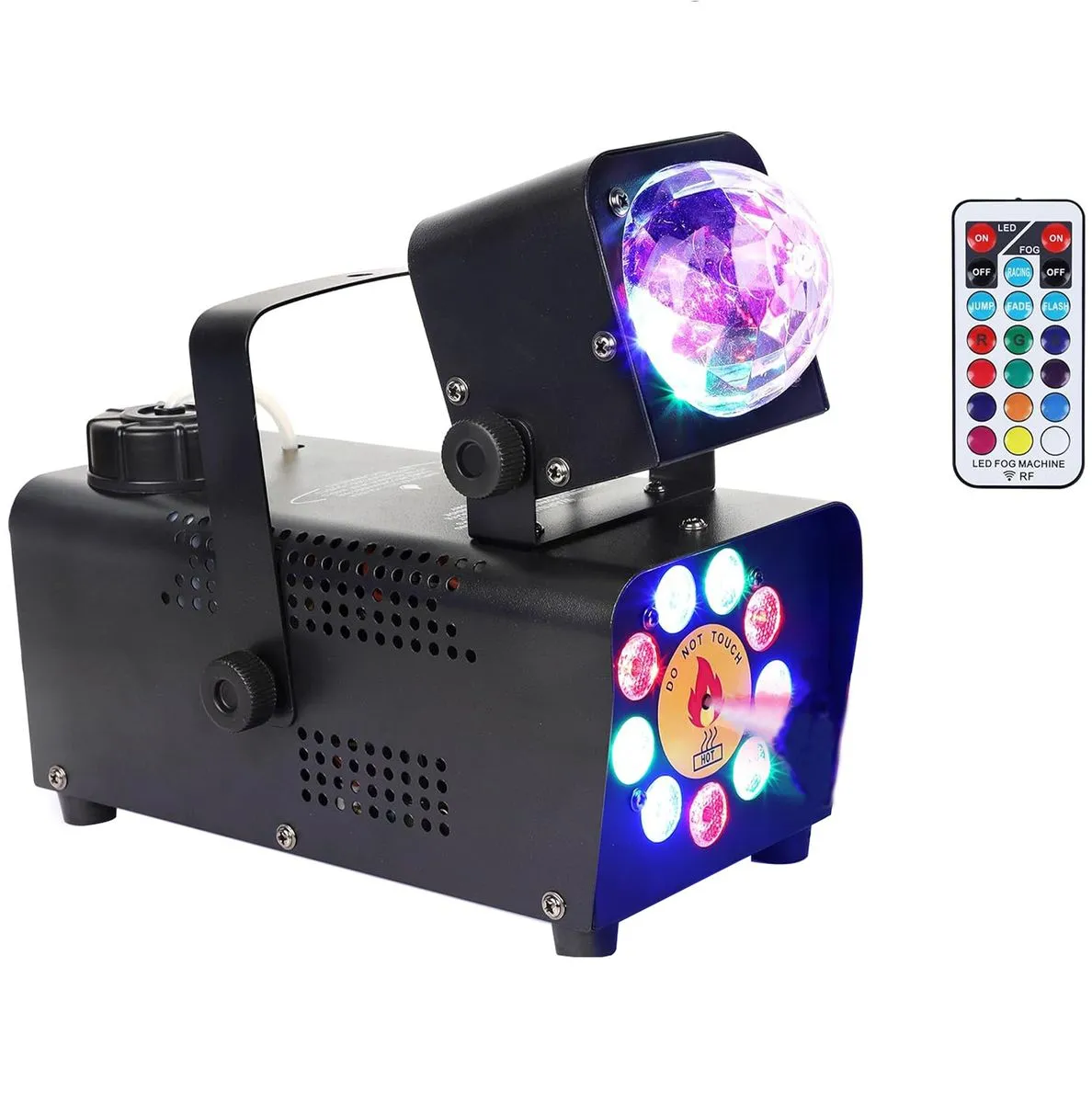 Fog Machine with 9 LED Light and Disco Ball Light,Smoke Machine for Wedding