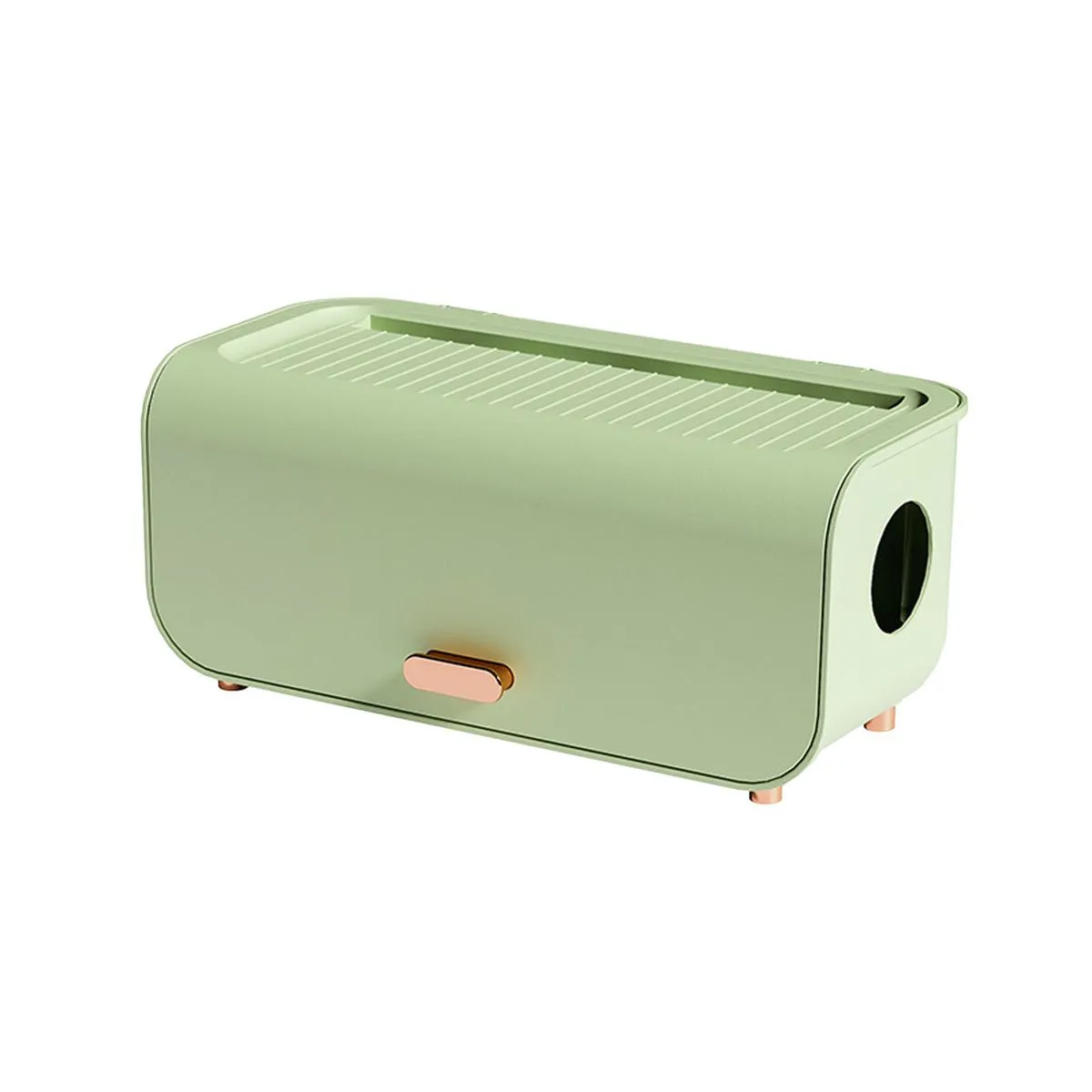Cable Management Box Plastic Easy Assemble Safety Cord Organizer Light Gree