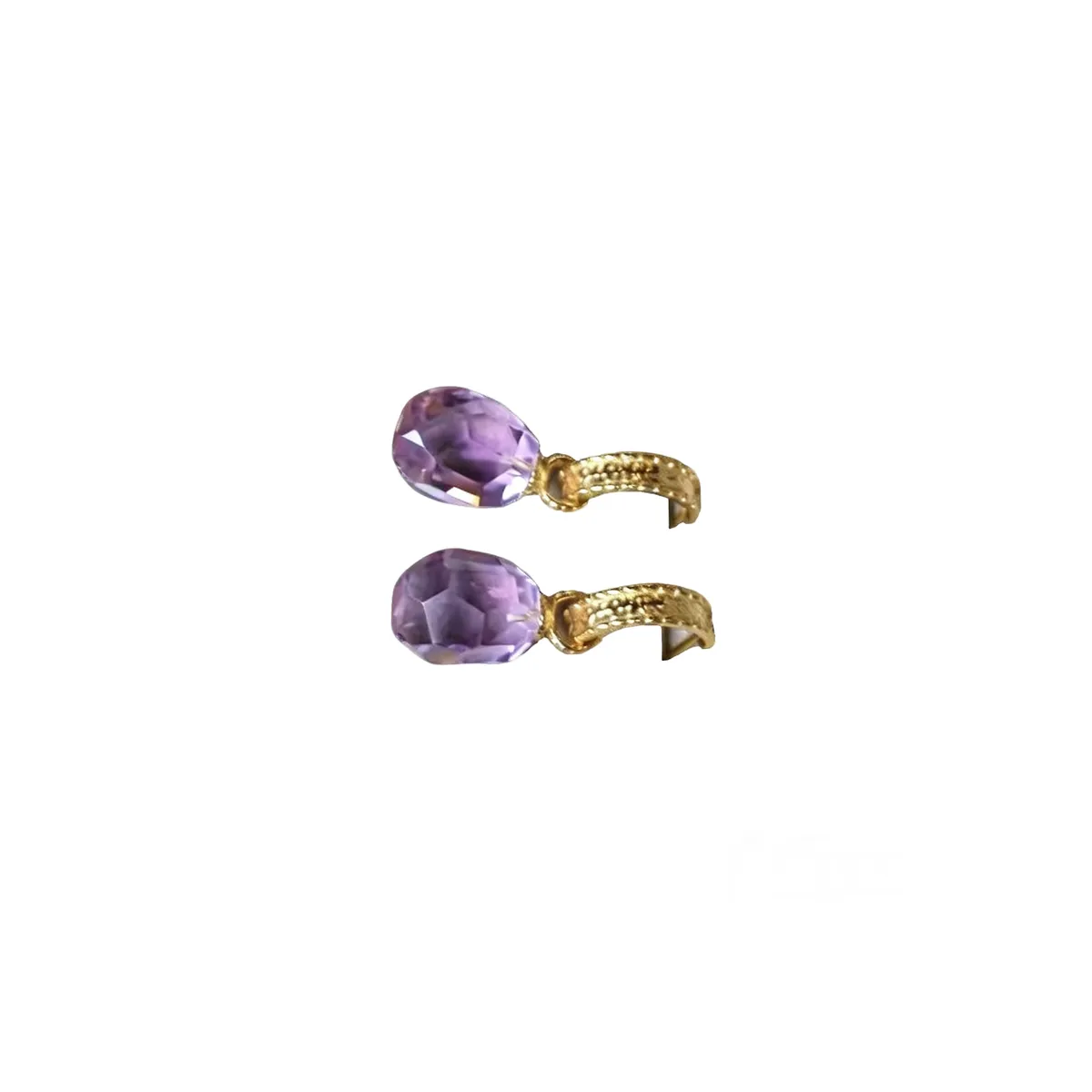 925 Gold Plated Silver Earrings Gentle Natural Amethyst Earrings