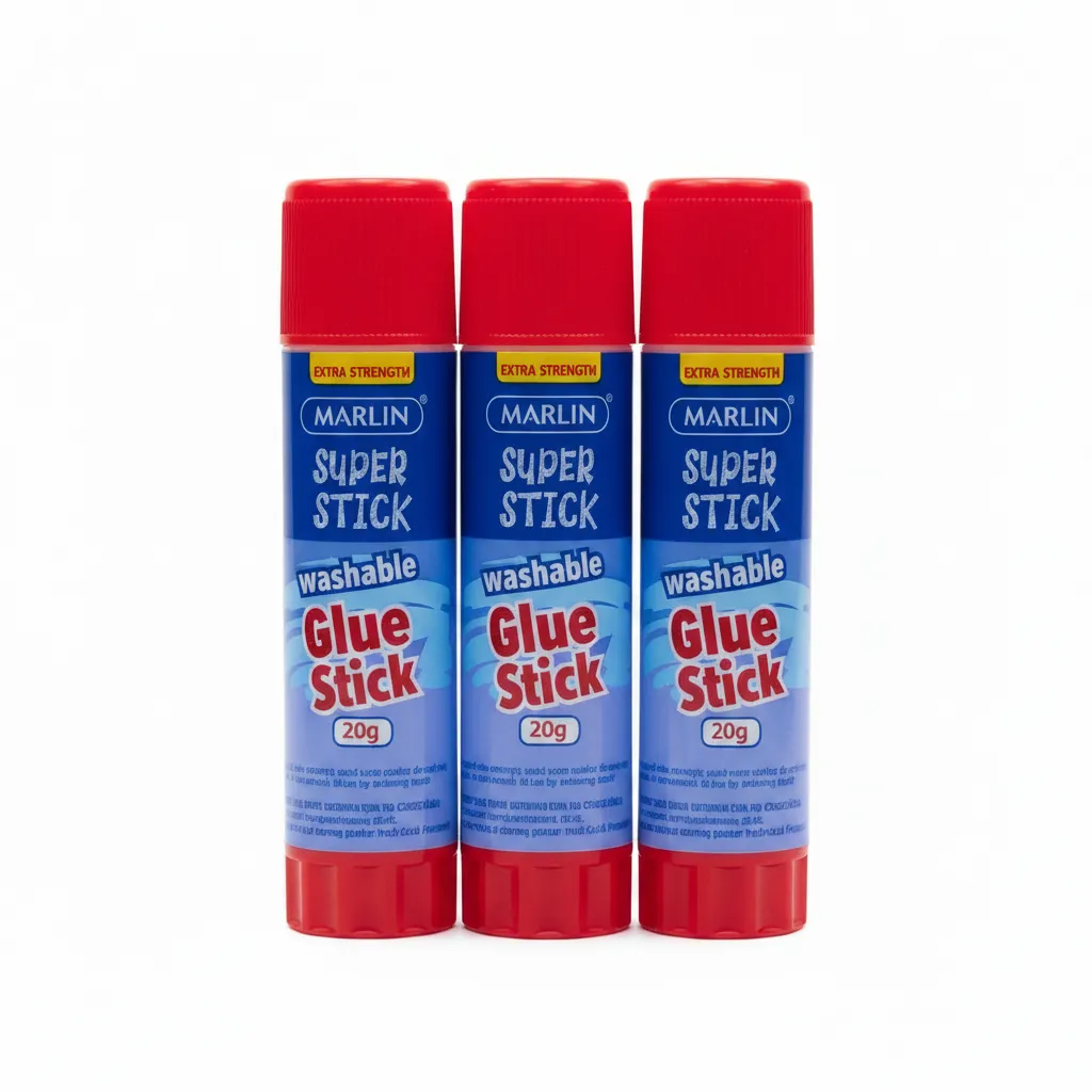 Marlin Non-Toxic Glue Sticks 3 Piece Value Pack, 35g Each