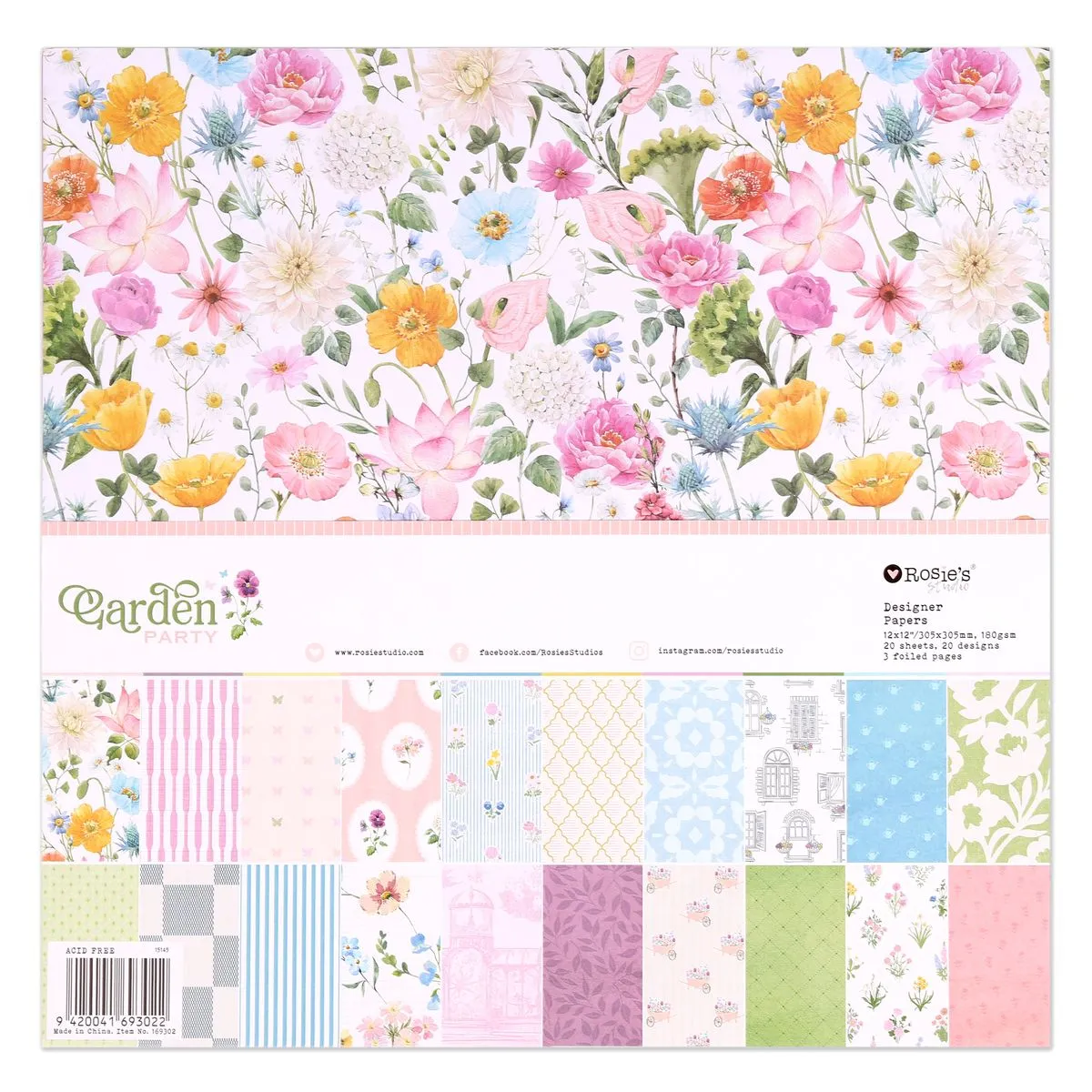 Garden Party 12x12" Designer Paper Pack 20 sheet