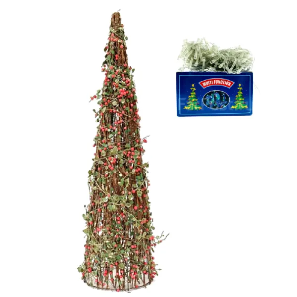 Seasonal Dansup Berry Cone Christmas Tree with LED Lights