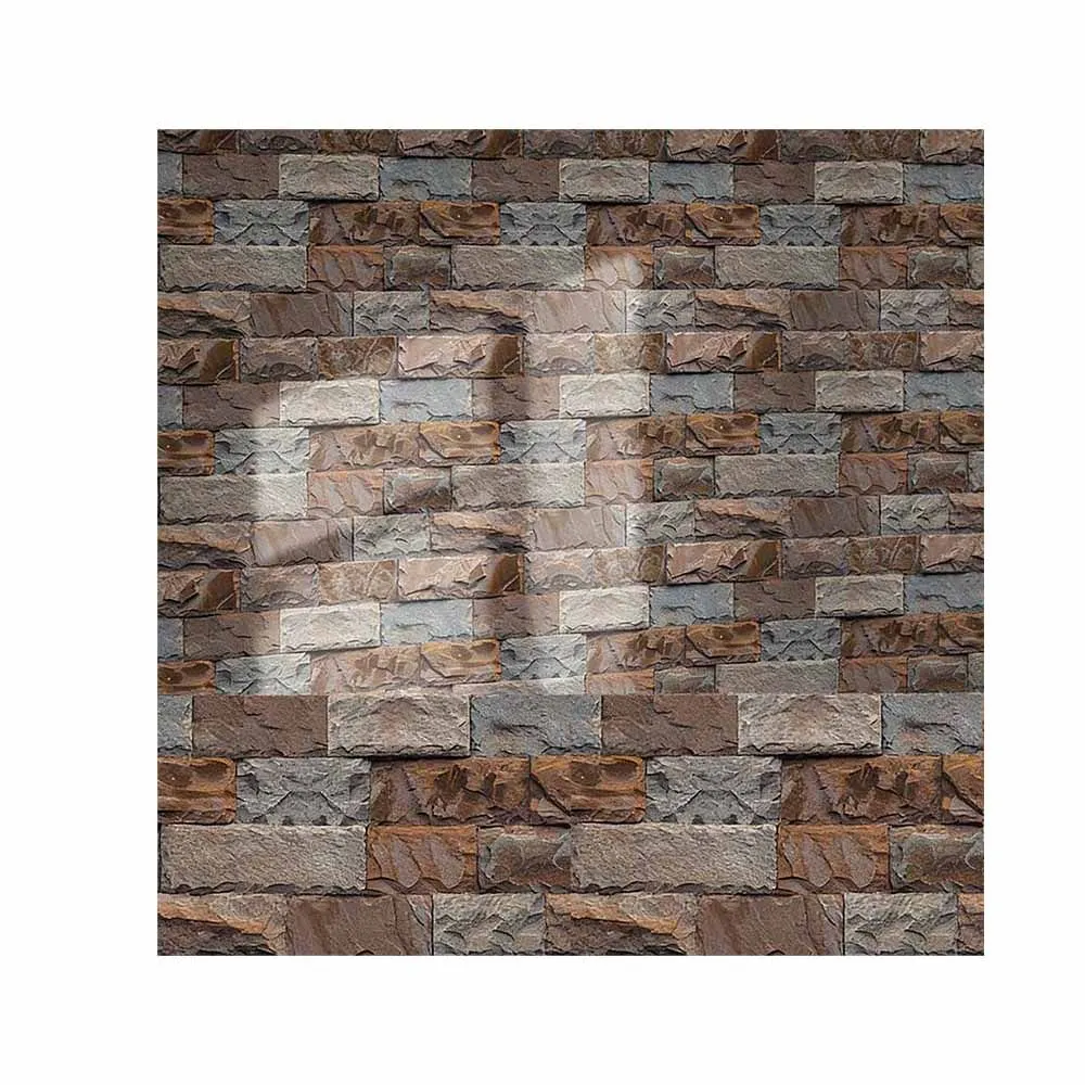 Waterproof Foam Brick Sticker Self-Adhesive Vintage Wall Cladding 45cmx10m - Blue
