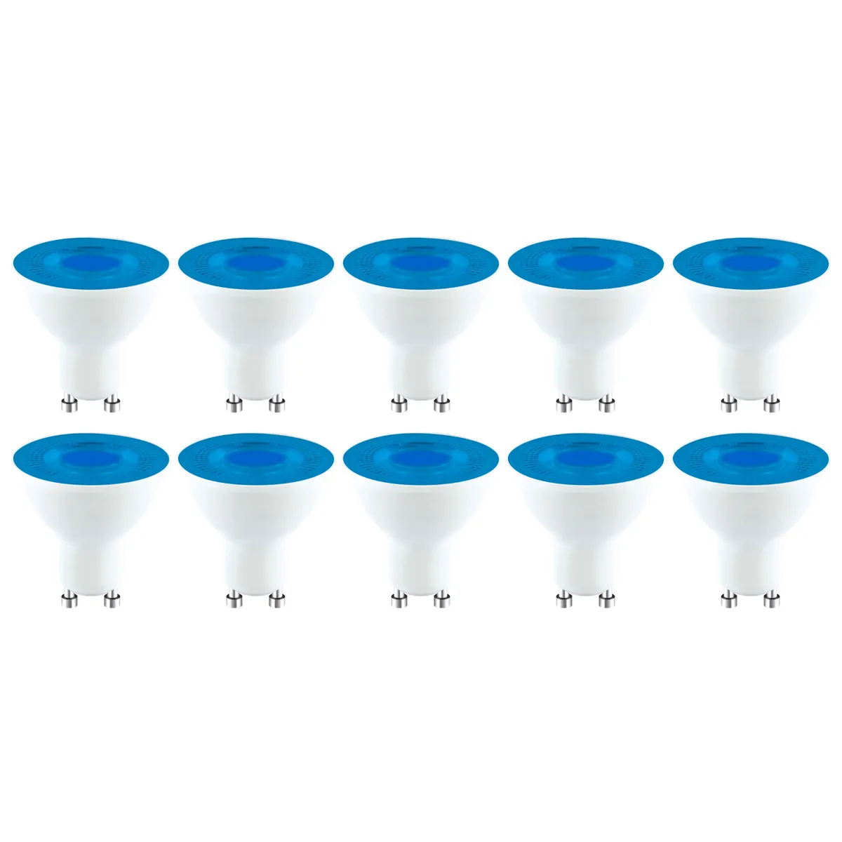 illumin8 GU10 6W LED Colour Light Bulbs - 10 Pack - Blue