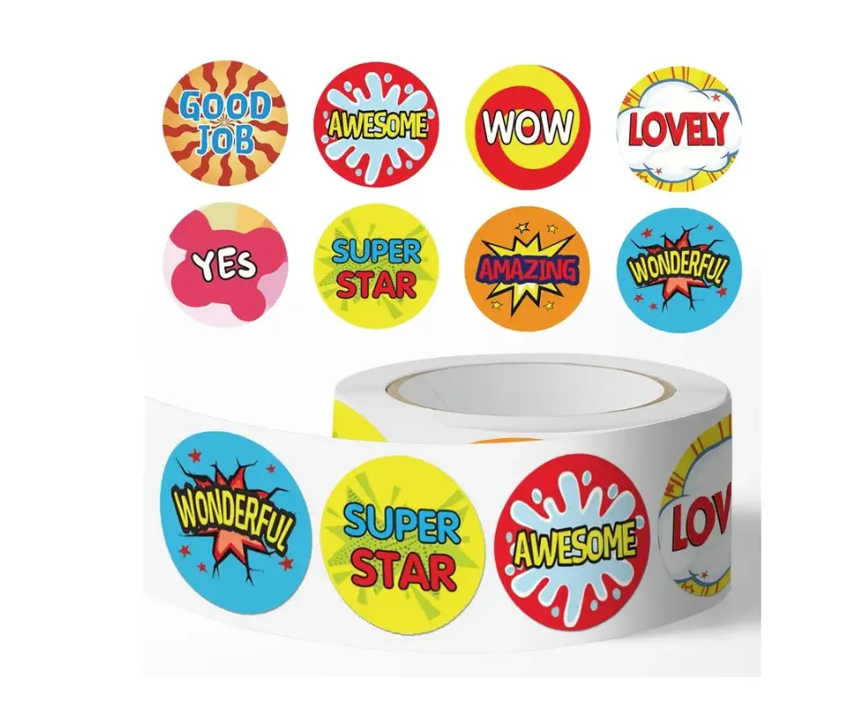 School Reward/Recognition Stickers Teacher/Pupil Arts Crafts 500p/roll Yes
