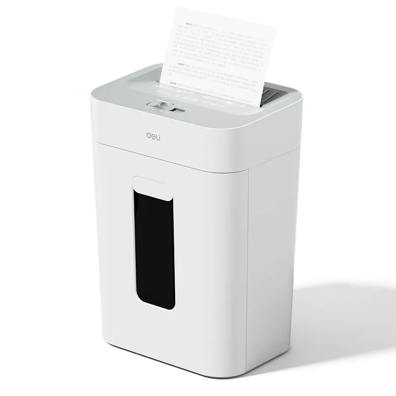 Deli Paper Shredder A4 8 sheet 15L Bin cross cut-high security -white