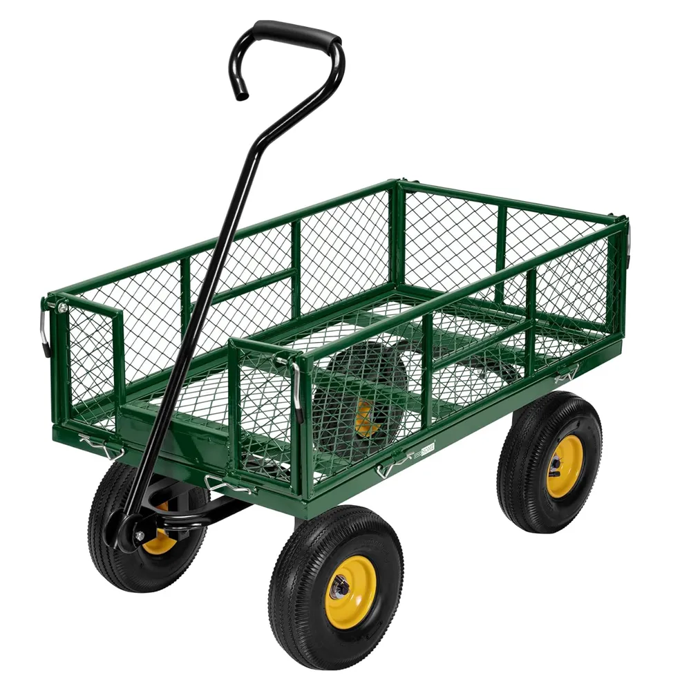 Heavy Duty 880 Lbs Capacity Mesh Steel Garden Cart