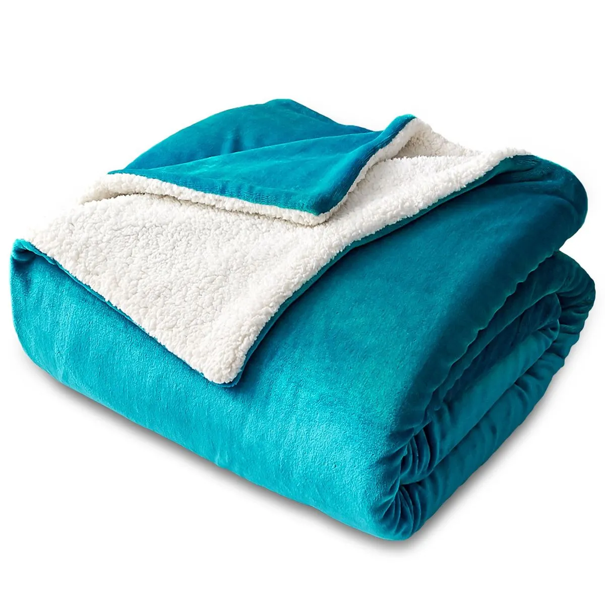 Double Sided Fleece Throw Blanket - Blue