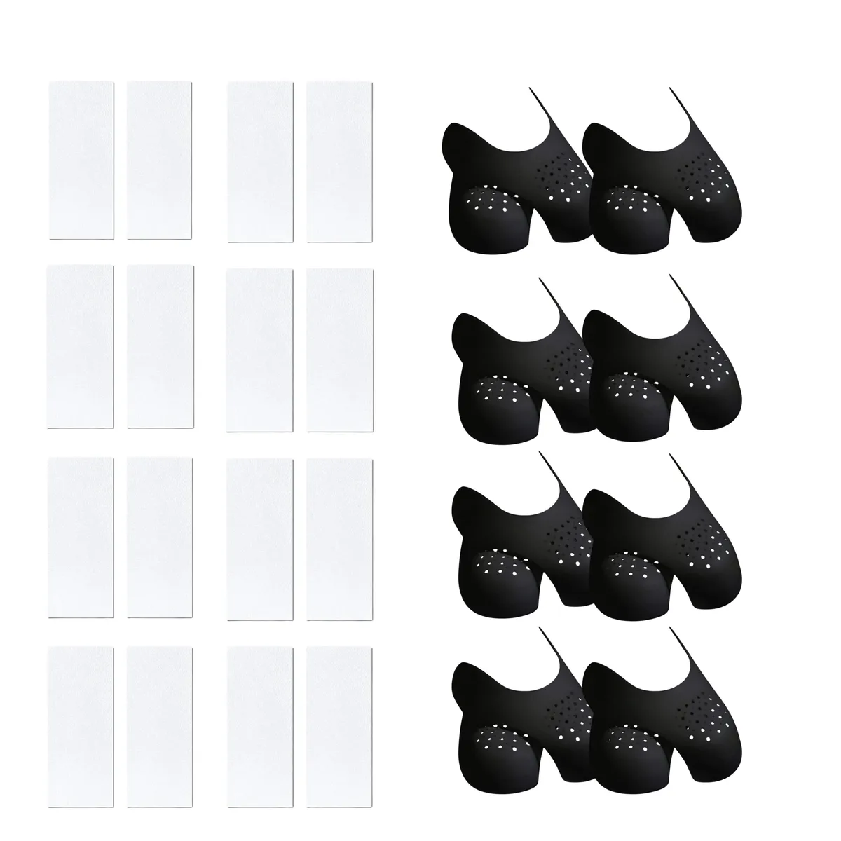 Sneaker Crease Guards and Shoe Sole Protectors - 10 Pairs - Black